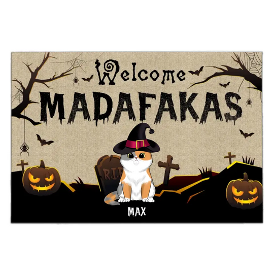 Welcome Madafakas - Personalized Doormat, Gift For Halloween