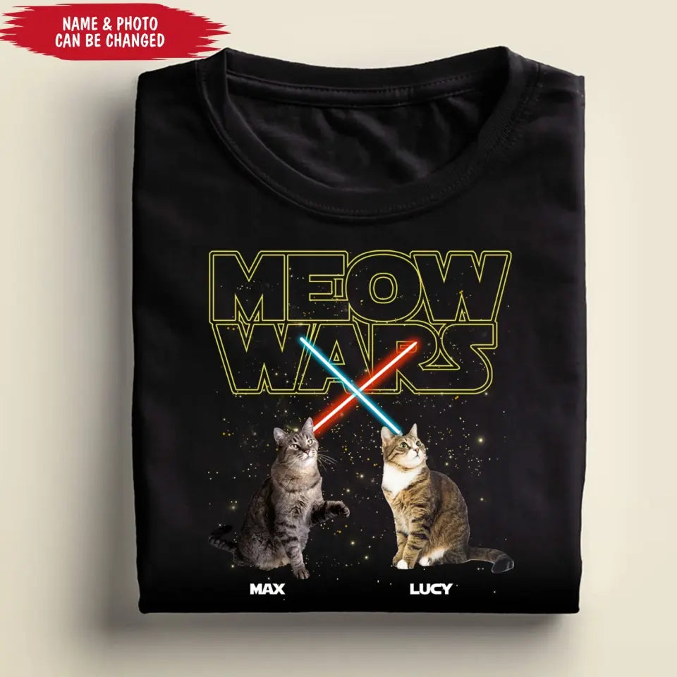 Meow Wars - Personalized  T-shirt, Gift For Cat Lover