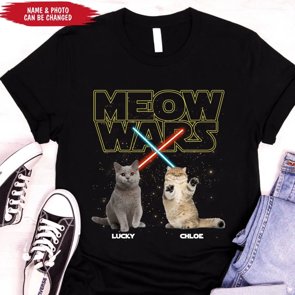 Meow Wars - Personalized  T-shirt, Gift For Cat Lover