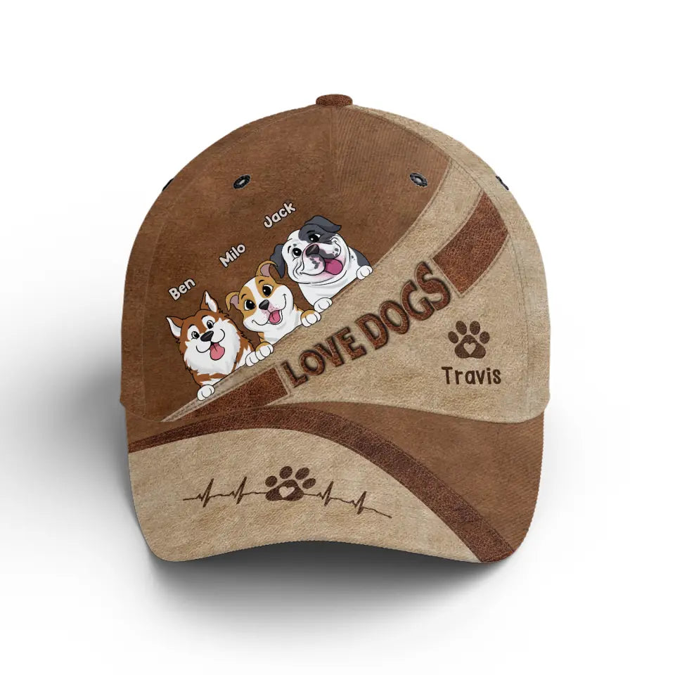 Love Dogs - Personalized Classic Cap, Gift For  Dog Lover
