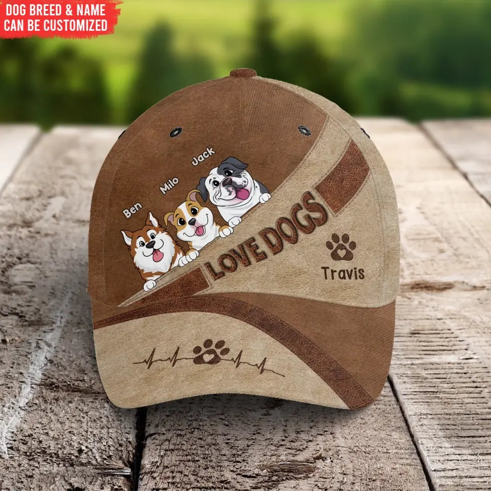 Love Dogs - Personalized Classic Cap, Gift For  Dog Lover