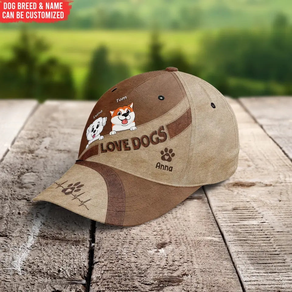 Love Dogs - Personalized Classic Cap, Gift For  Dog Lover