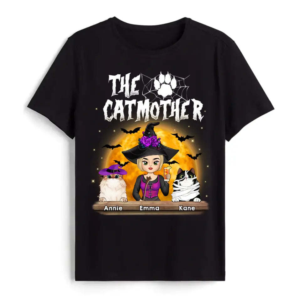 The CatMother - Personalized T-Shirt, Halloween Gift For Cat Lovers