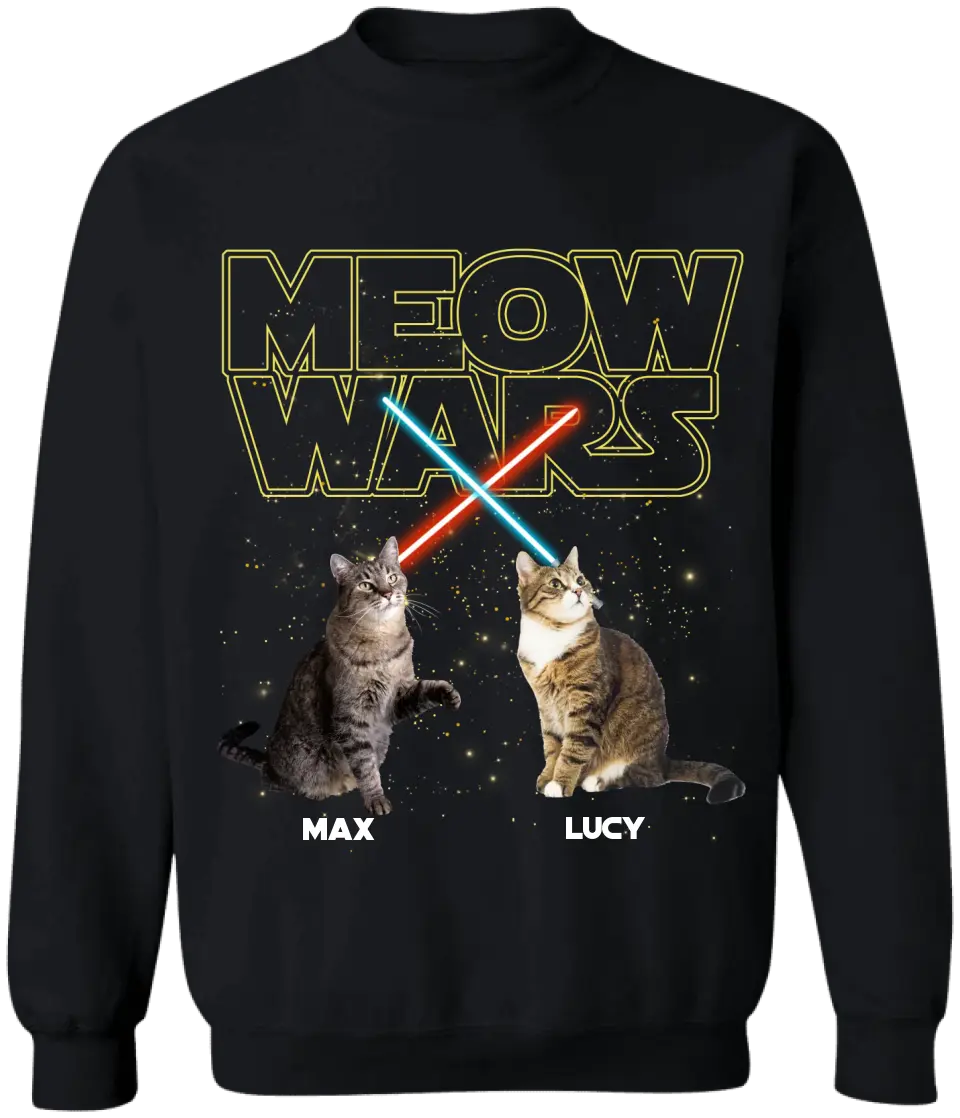 Meow Wars - Personalized  T-shirt, Gift For Cat Lover