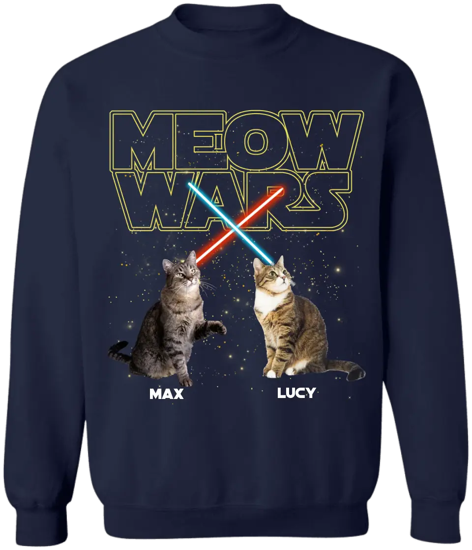 Meow Wars - Personalized  T-shirt, Gift For Cat Lover