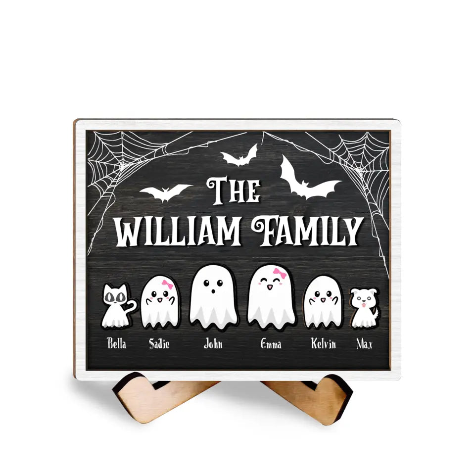 Ghost Family, Forever My Boo - Personalized Sign With Stand, Gift For Halloween