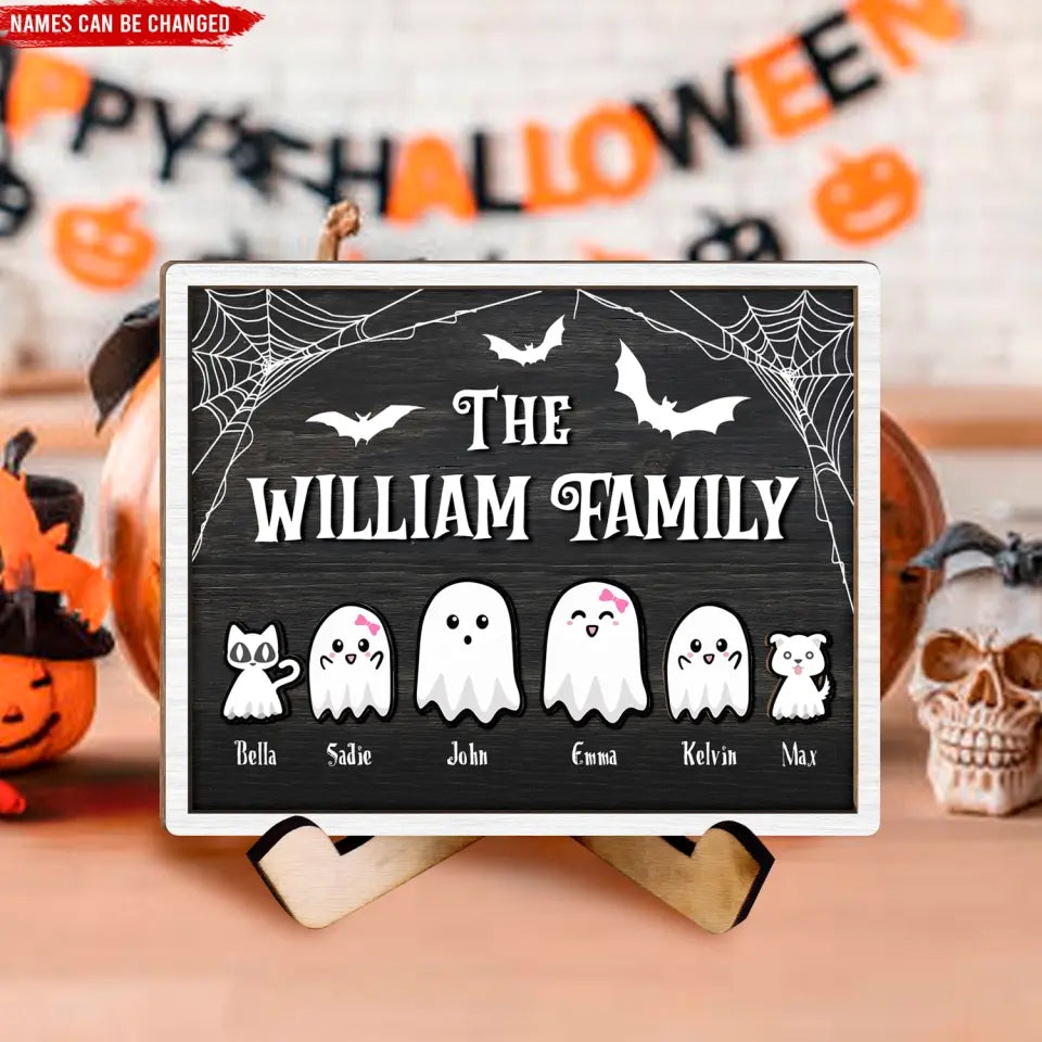 Ghost Family, Forever My Boo - Personalized Sign With Stand, Gift For Halloween
