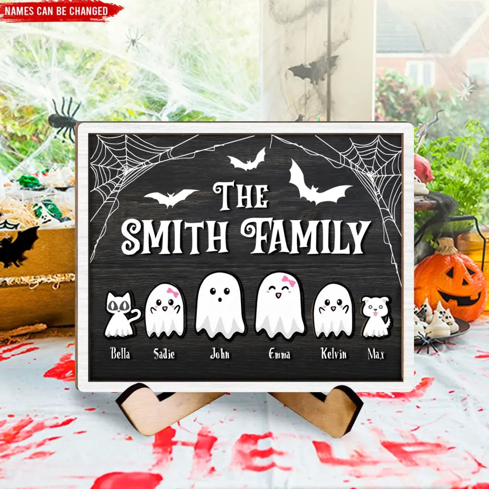 Ghost Family, Forever My Boo - Personalized Sign With Stand, Gift For Halloween