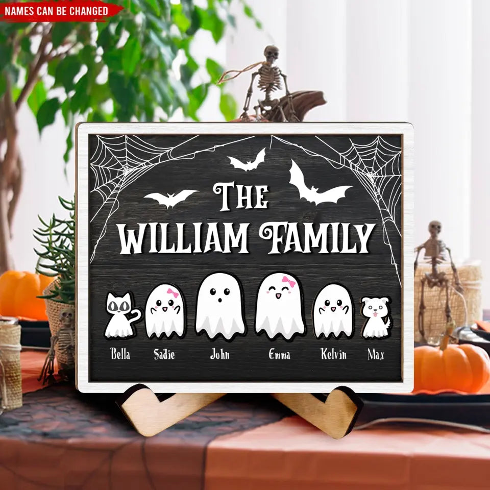 Ghost Family, Forever My Boo - Personalized Sign With Stand, Gift For Halloween
