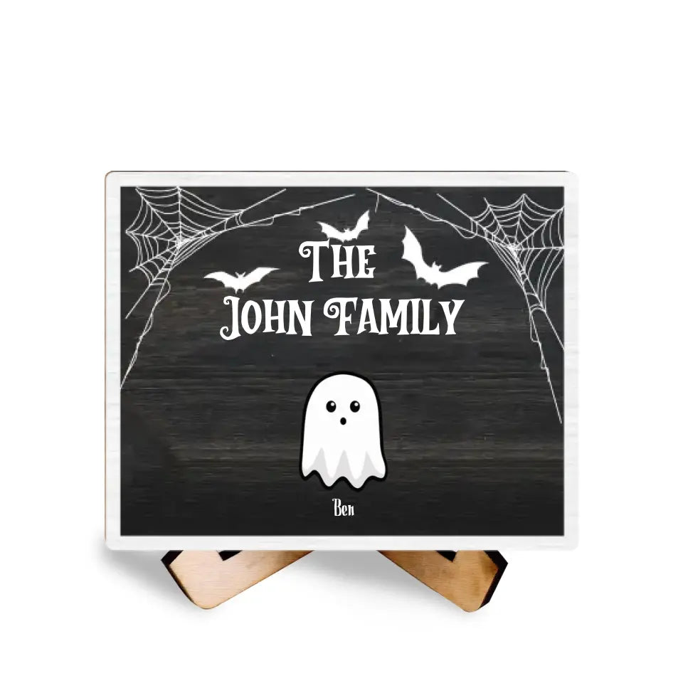 Ghost Family, Forever My Boo - Personalized Sign With Stand, Gift For Halloween