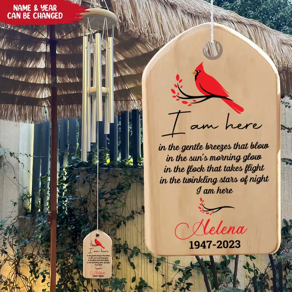I Am Here In The Gentle Breezes That Blow In The Sun’s Morning Glow In The Flock - Personalized Wind Chimes
