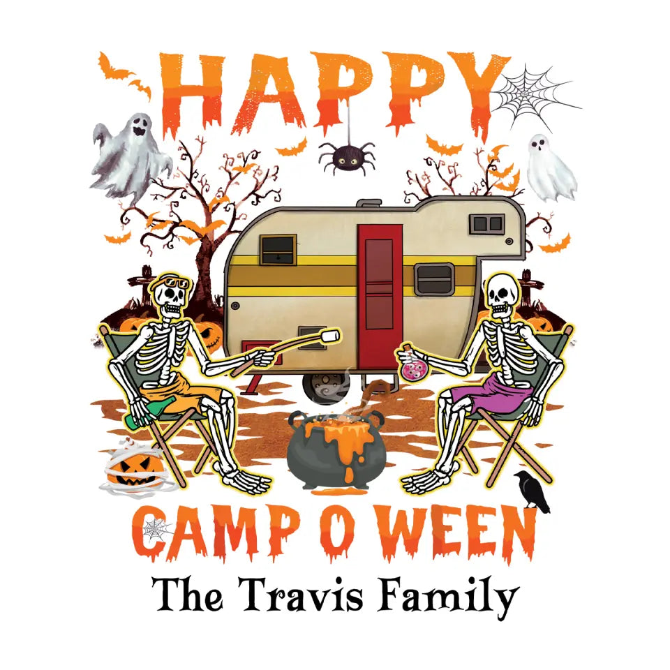 Happy Camp O Ween - Personalized Decal, Halloween Decal For Camping Lovers