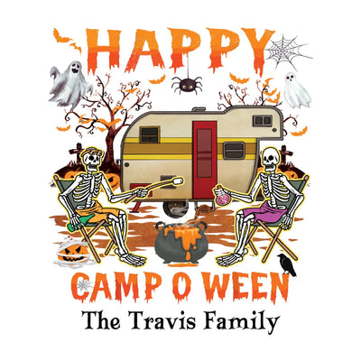 Happy Camp O Ween - Personalized Decal, Halloween Decal For Camping Lovers