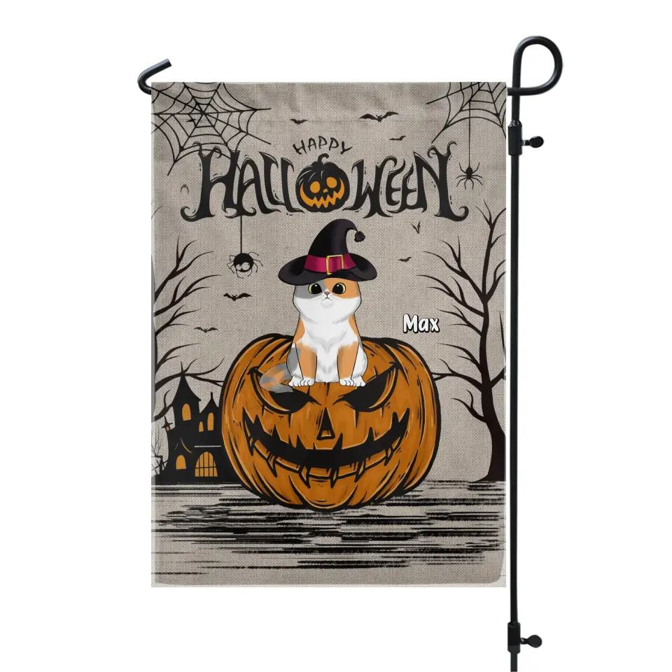 Happy Halloween - Personalized Garden Flag, Gift For Halloween