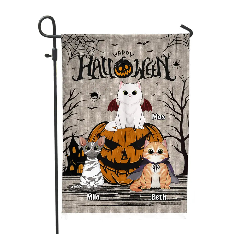 Happy Halloween - Personalized Garden Flag, Gift For Halloween