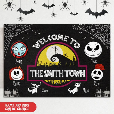Welcome To Halloween Town - Personalized Doormat, Halloween Gift Ideas