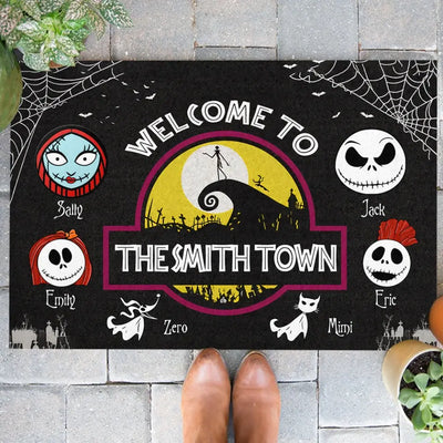 Welcome To Halloween Town - Personalized Doormat, Halloween Gift Ideas