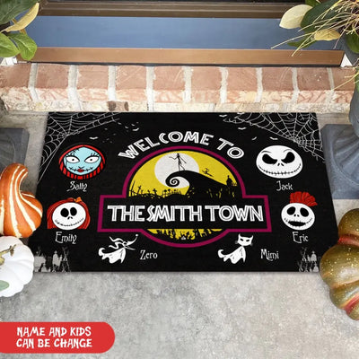Welcome To Halloween Town - Personalized Doormat, Halloween Gift Ideas