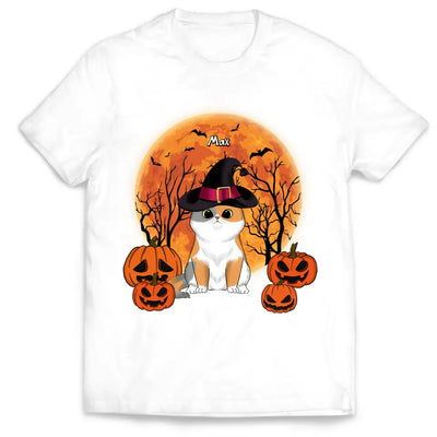 Black Cat Halloween - Personalized T-Shirt, Halloween Gift For Cat Lovers