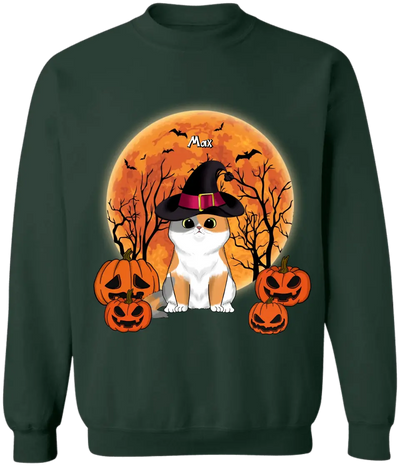 Black Cat Halloween - Personalized T-Shirt, Halloween Gift For Cat Lovers