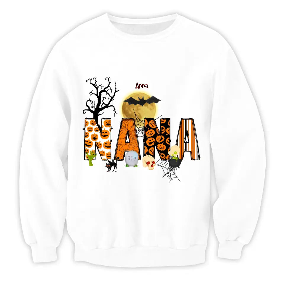 Halloween Doodle Alphabet Nana - Personalized T-shirt, Gift For Halloween