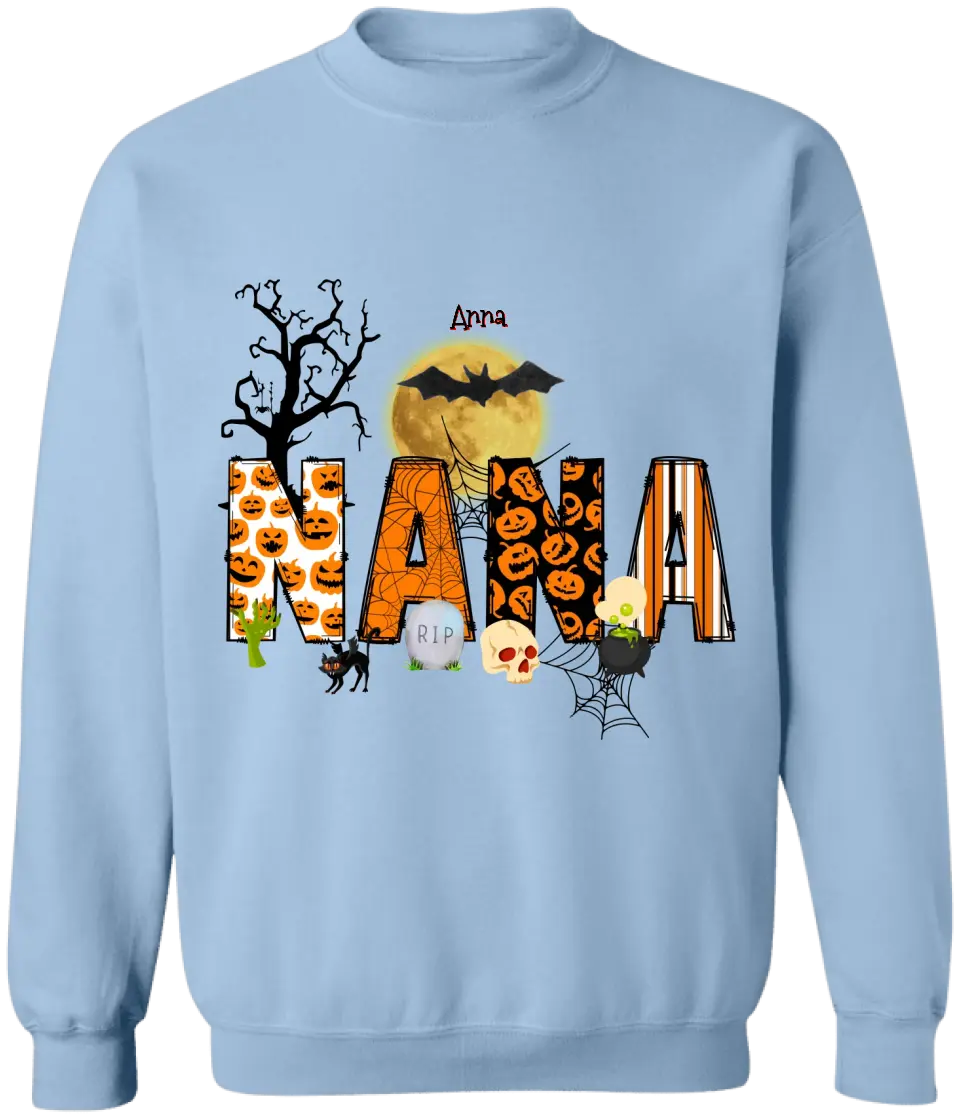 Halloween Doodle Alphabet Nana - Personalized T-shirt, Gift For Halloween