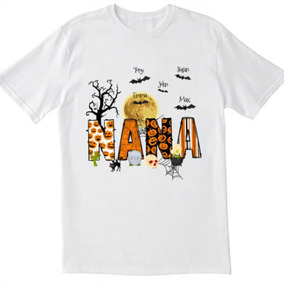 Halloween Doodle Alphabet Nana - Personalized T-shirt, Gift For Halloween
