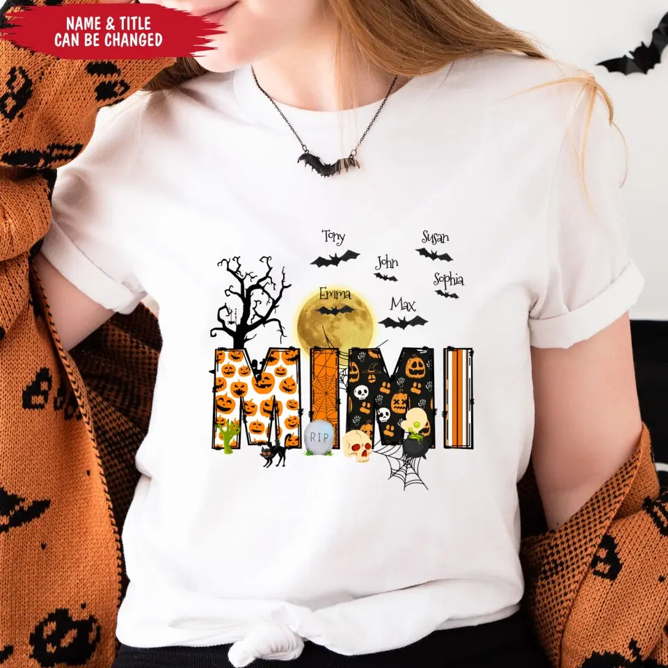 Halloween Doodle Alphabet Nana - Personalized T-shirt, Gift For Halloween