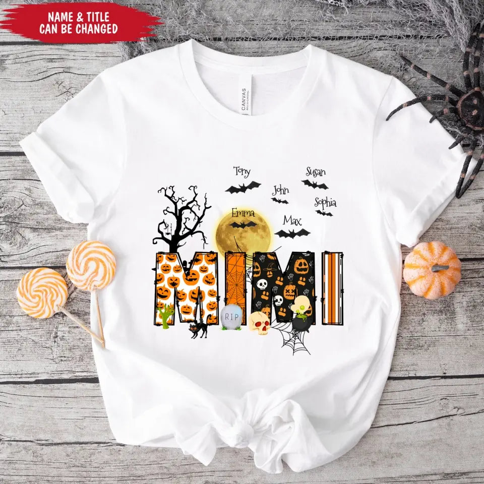Halloween Doodle Alphabet Nana - Personalized T-shirt, Gift For Halloween