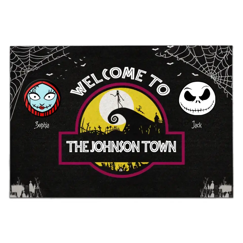 Welcome To Halloween Town - Personalized Doormat, Halloween Gift Ideas