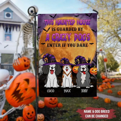 This Haunted House Is Guarded By A Crazy Dog Enter If You Dare - Personalized Garden Flag