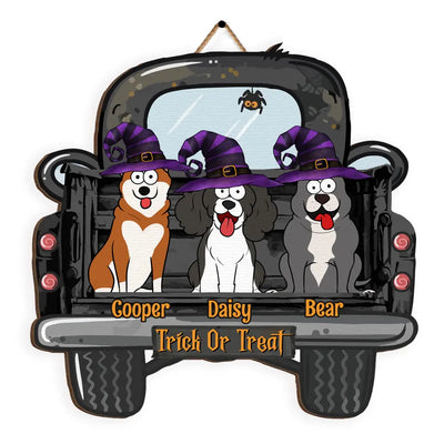 Trick Or Treat - Personalized Sign , Gift Wood Sign, Gift For Halloween