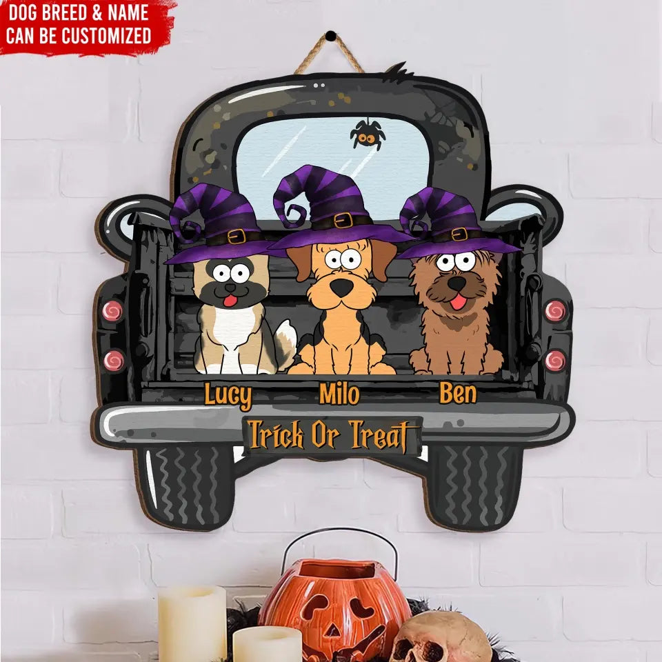 Trick Or Treat - Personalized Sign , Gift Wood Sign, Gift For Halloween