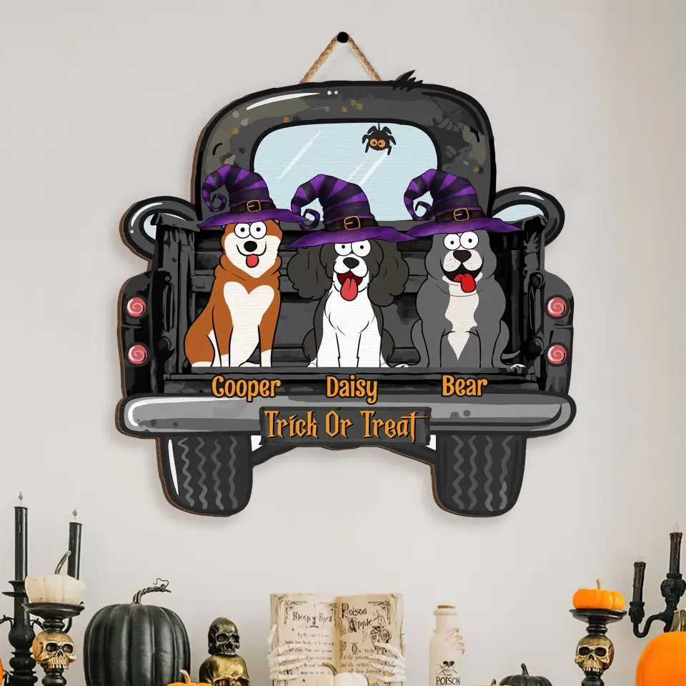 Trick Or Treat - Personalized Sign , Gift Wood Sign, Gift For Halloween