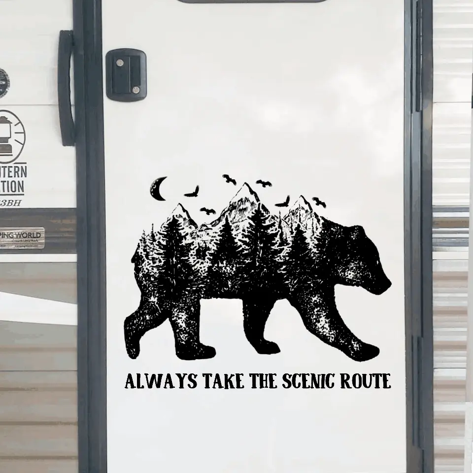Always Take The Scenic Route - Personalized Decal, Camping Gift For Camping Lovers