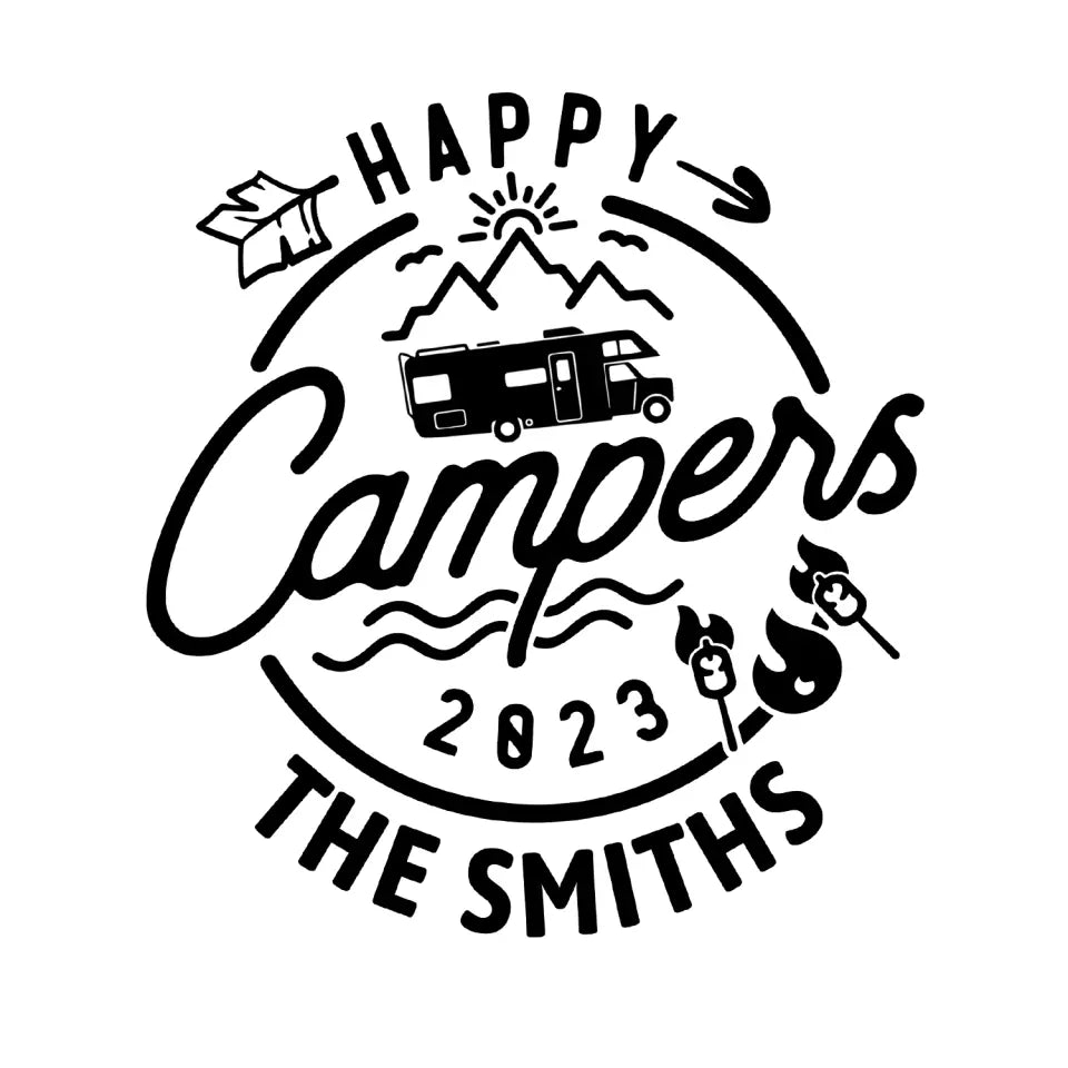 Happy Camper 2023 - Personalized Decal, Camping Gift