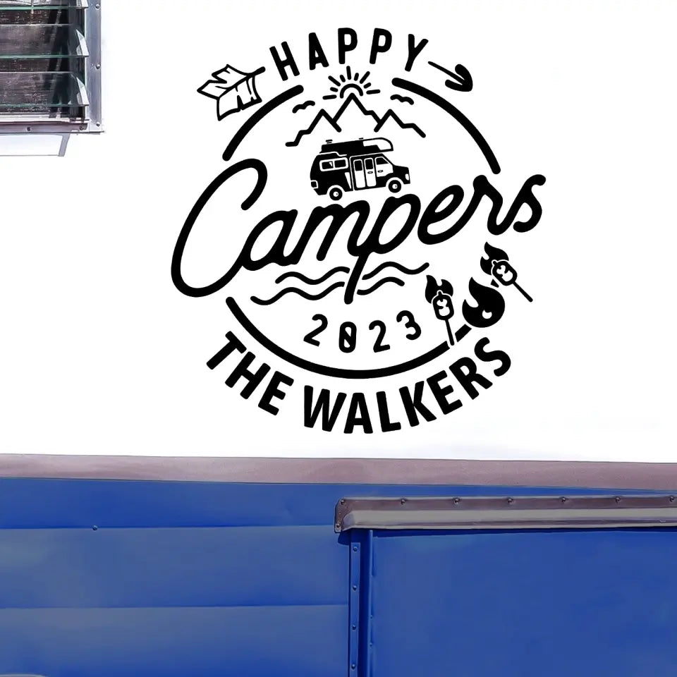 Happy Camper 2023 - Personalized Decal, Camping Gift