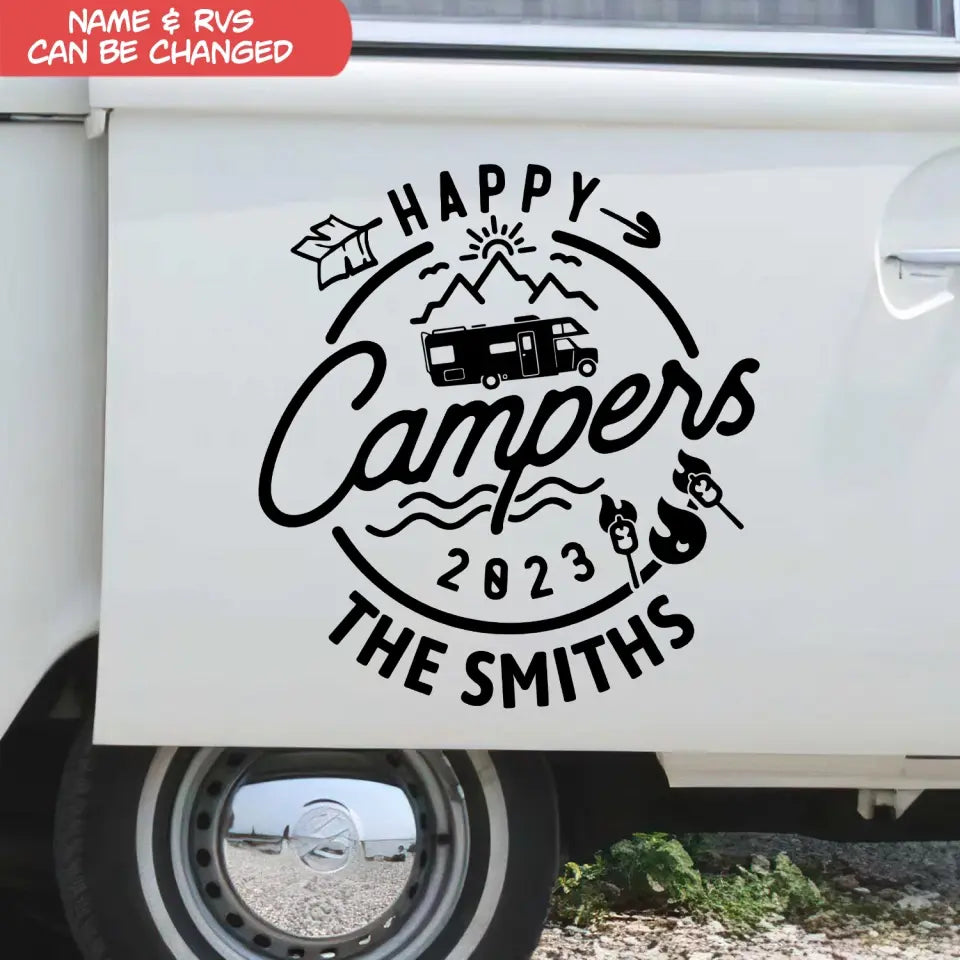 Happy Camper 2023 - Personalized Decal, Camping Gift