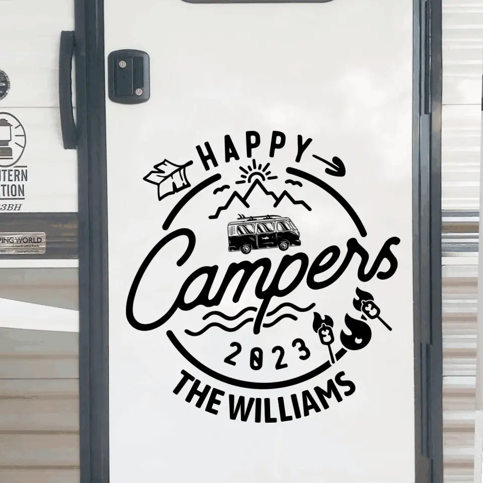 Happy Camper 2023 - Personalized Decal, Camping Gift