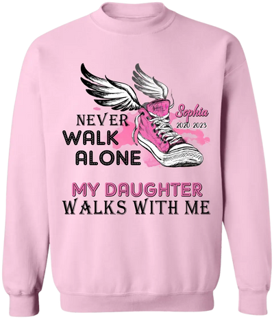 Never Walk Alone My Son Walks With Me - Personalized T-Shirt, Memorial T-Shirt