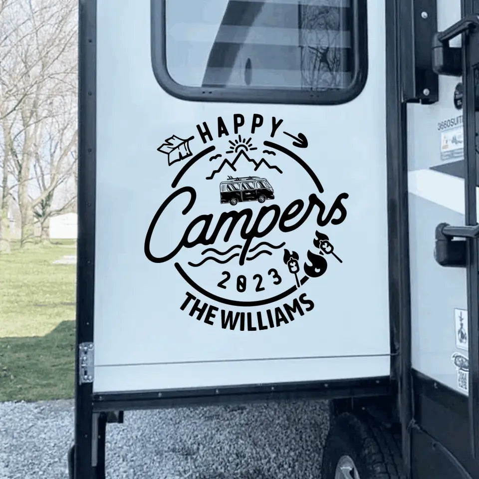 Happy Camper 2023 - Personalized Decal, Camping Gift