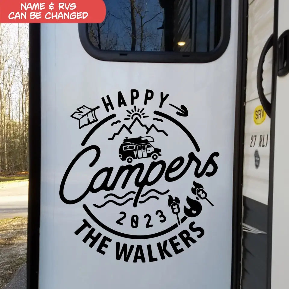 Happy Camper 2023 - Personalized Decal, Camping Gift