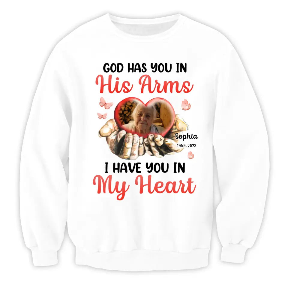 God Has You In His Arms - Personalized T-Shirt, Memorial T-Shirt