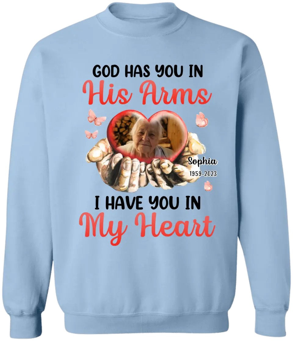 God Has You In His Arms - Personalized T-Shirt, Memorial T-Shirt