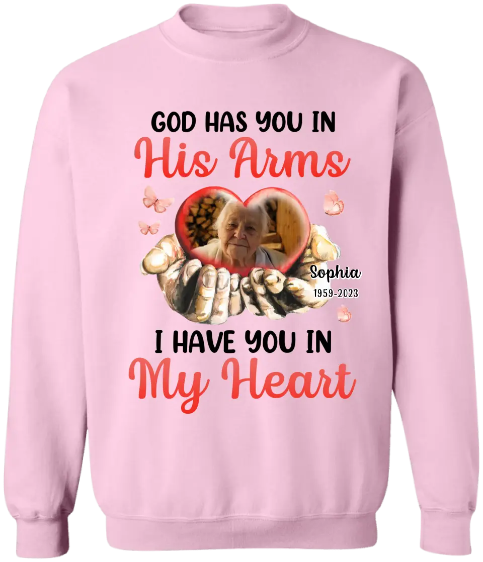 God Has You In His Arms - Personalized T-Shirt, Memorial T-Shirt