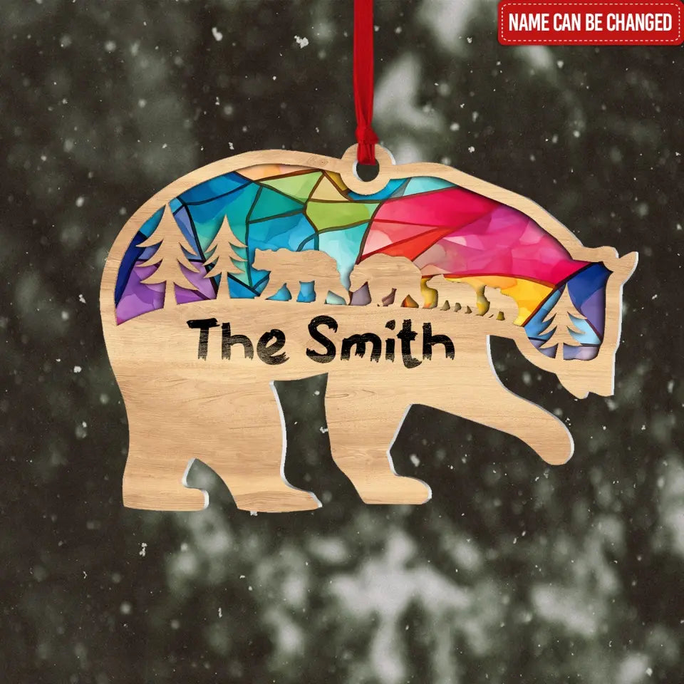 Bear Family - Personalized Suncatcher Ornament