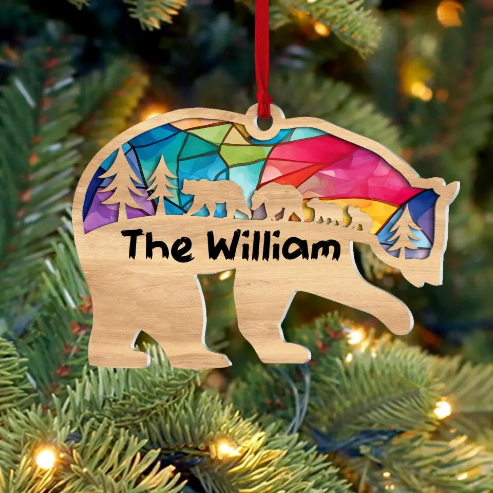 Bear Family - Personalized Suncatcher Ornament