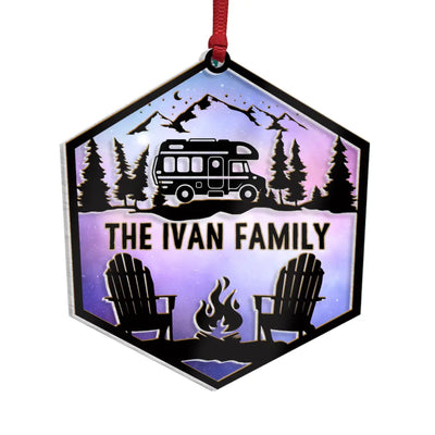 Mountain Suncatcher - Personalized Suncatcher Ornament, Gift For Camping Lover