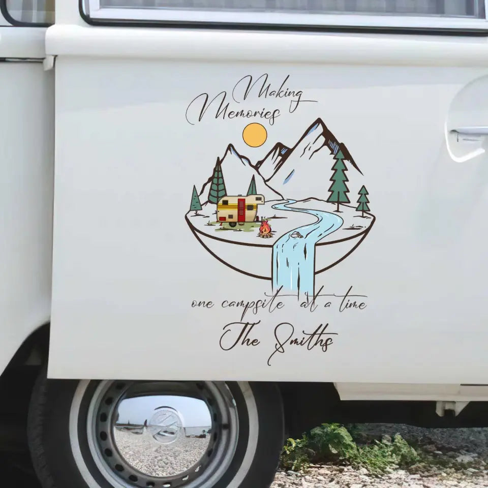 Making Memories One Campsite At A Time - Personalized Decal, Gift For Camping Lover