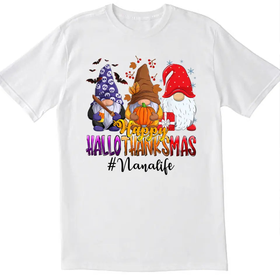 Happy HalloThanksMas Grandmalife - Personalized T-Shirt